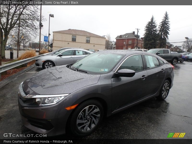 Sonic Gray Pearl / Black 2017 Honda Civic EX Sedan