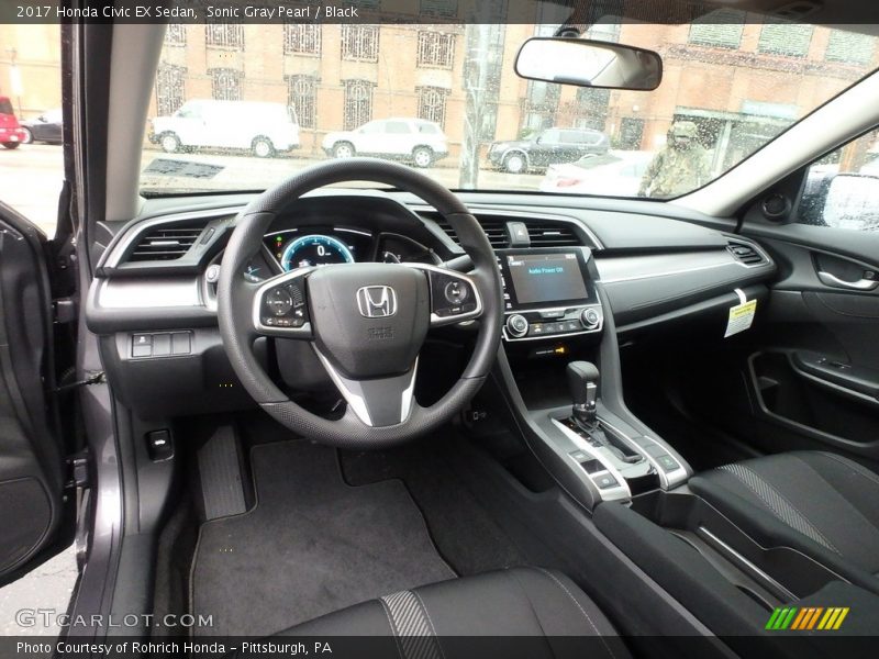 Sonic Gray Pearl / Black 2017 Honda Civic EX Sedan