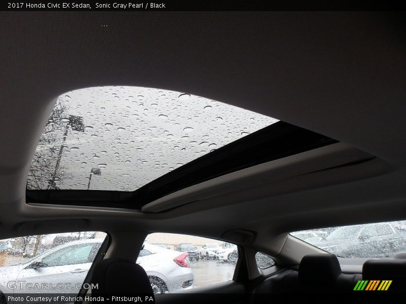 Sonic Gray Pearl / Black 2017 Honda Civic EX Sedan