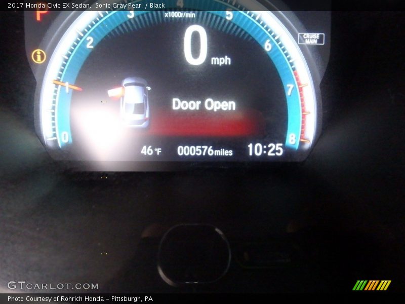Sonic Gray Pearl / Black 2017 Honda Civic EX Sedan