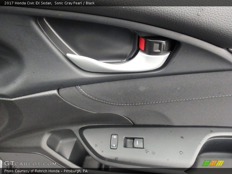 Sonic Gray Pearl / Black 2017 Honda Civic EX Sedan