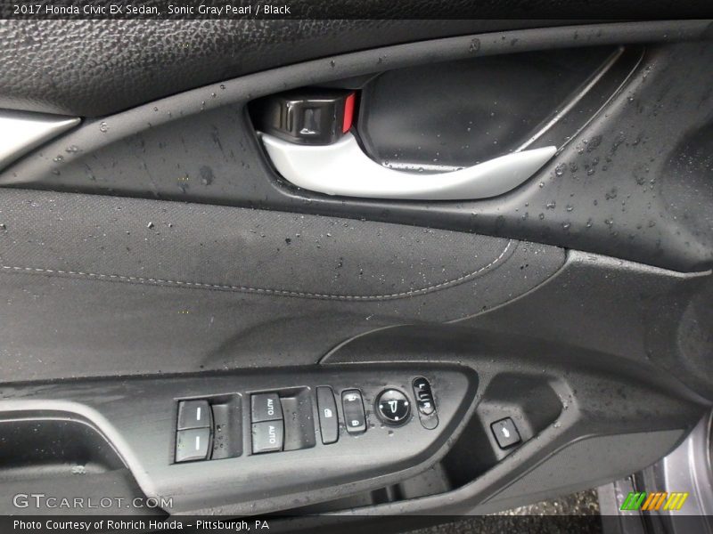 Sonic Gray Pearl / Black 2017 Honda Civic EX Sedan