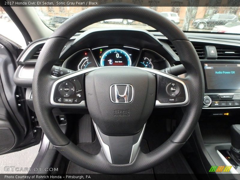 Sonic Gray Pearl / Black 2017 Honda Civic EX Sedan