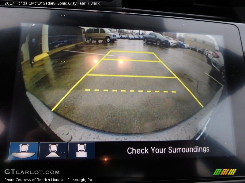 Sonic Gray Pearl / Black 2017 Honda Civic EX Sedan