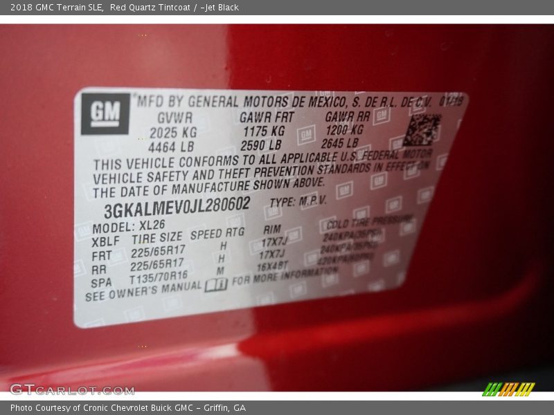 Red Quartz Tintcoat / ­Jet Black 2018 GMC Terrain SLE