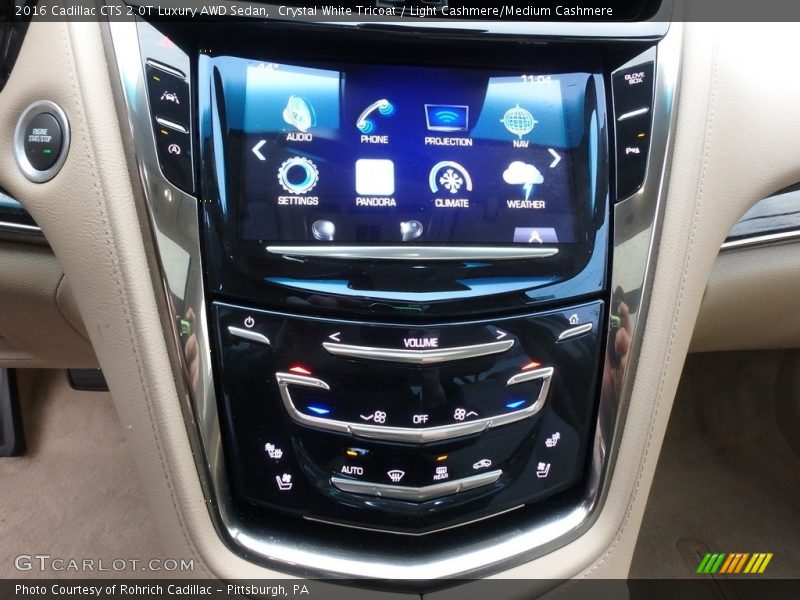 Crystal White Tricoat / Light Cashmere/Medium Cashmere 2016 Cadillac CTS 2.0T Luxury AWD Sedan