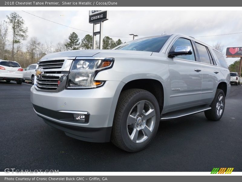 Silver Ice Metallic / Cocoa/Dune 2018 Chevrolet Tahoe Premier