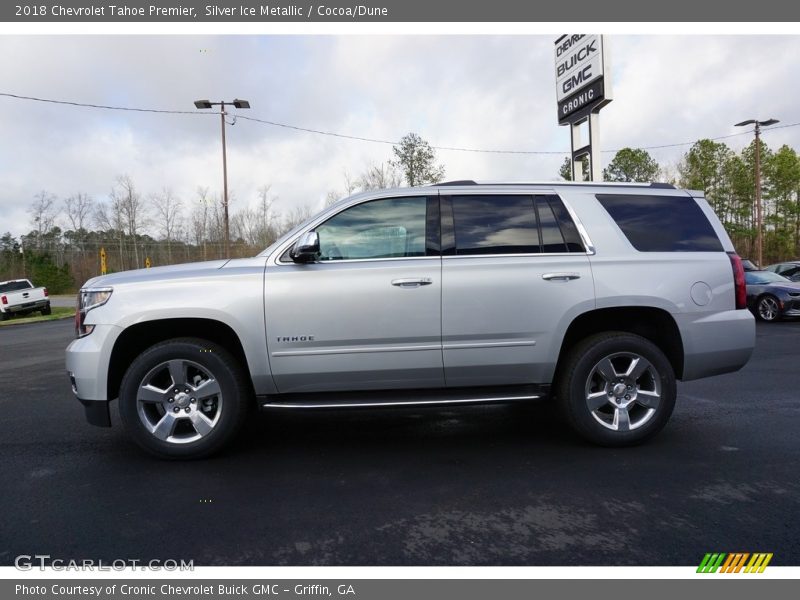 Silver Ice Metallic / Cocoa/Dune 2018 Chevrolet Tahoe Premier