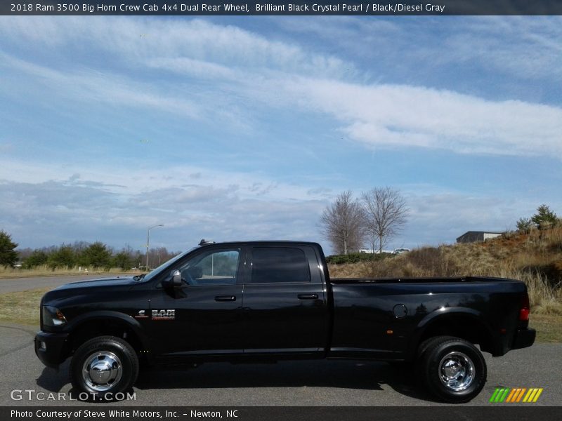 Brilliant Black Crystal Pearl / Black/Diesel Gray 2018 Ram 3500 Big Horn Crew Cab 4x4 Dual Rear Wheel