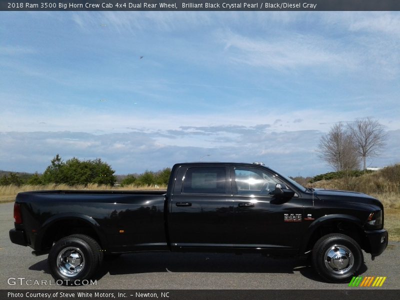 Brilliant Black Crystal Pearl / Black/Diesel Gray 2018 Ram 3500 Big Horn Crew Cab 4x4 Dual Rear Wheel