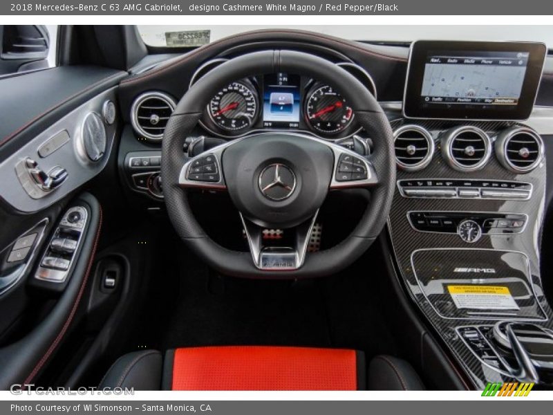 designo Cashmere White Magno / Red Pepper/Black 2018 Mercedes-Benz C 63 AMG Cabriolet