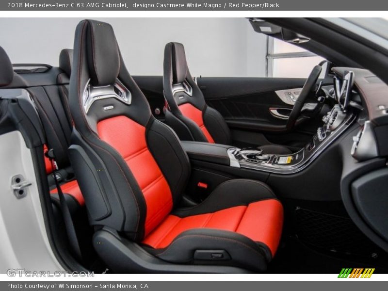 designo Cashmere White Magno / Red Pepper/Black 2018 Mercedes-Benz C 63 AMG Cabriolet