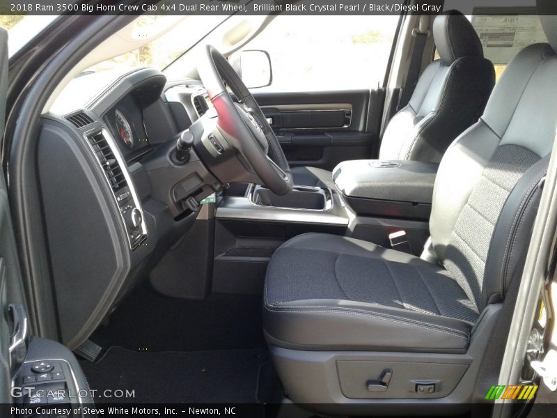 Brilliant Black Crystal Pearl / Black/Diesel Gray 2018 Ram 3500 Big Horn Crew Cab 4x4 Dual Rear Wheel