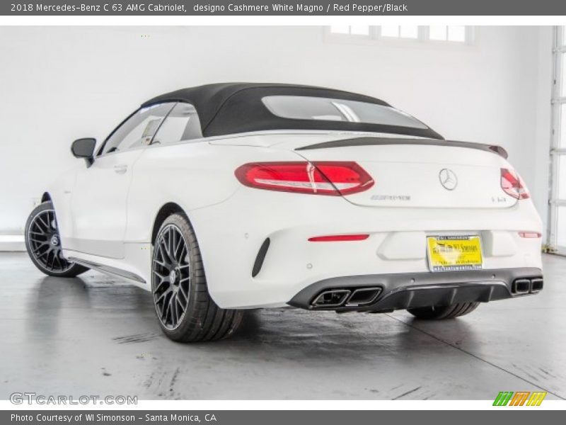 designo Cashmere White Magno / Red Pepper/Black 2018 Mercedes-Benz C 63 AMG Cabriolet