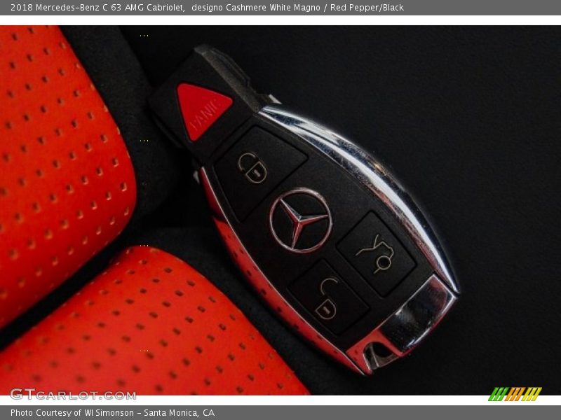 designo Cashmere White Magno / Red Pepper/Black 2018 Mercedes-Benz C 63 AMG Cabriolet