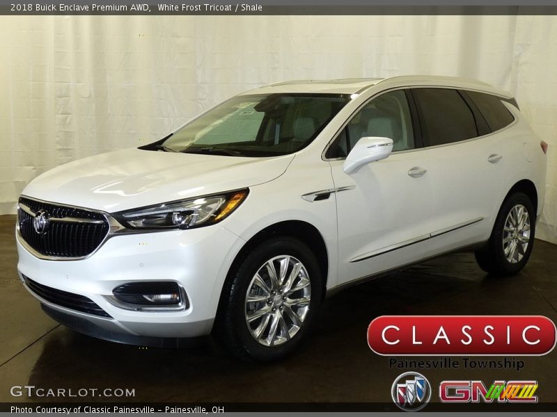 White Frost Tricoat / Shale 2018 Buick Enclave Premium AWD