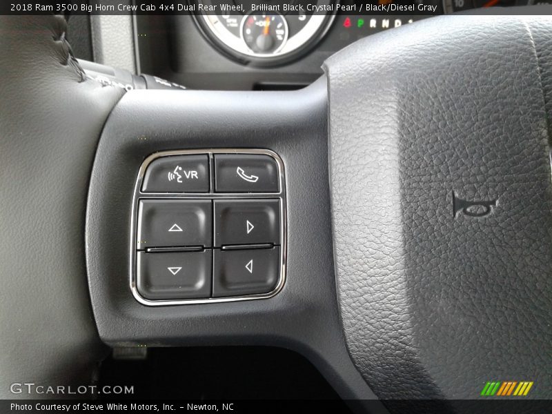 Brilliant Black Crystal Pearl / Black/Diesel Gray 2018 Ram 3500 Big Horn Crew Cab 4x4 Dual Rear Wheel