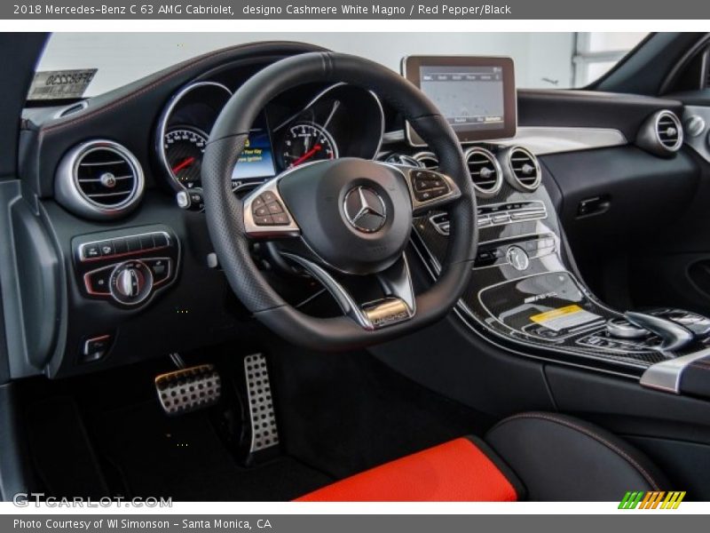 designo Cashmere White Magno / Red Pepper/Black 2018 Mercedes-Benz C 63 AMG Cabriolet