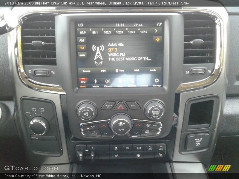 Brilliant Black Crystal Pearl / Black/Diesel Gray 2018 Ram 3500 Big Horn Crew Cab 4x4 Dual Rear Wheel