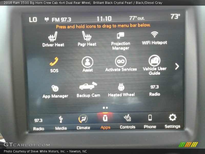Brilliant Black Crystal Pearl / Black/Diesel Gray 2018 Ram 3500 Big Horn Crew Cab 4x4 Dual Rear Wheel