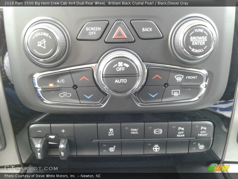 Brilliant Black Crystal Pearl / Black/Diesel Gray 2018 Ram 3500 Big Horn Crew Cab 4x4 Dual Rear Wheel