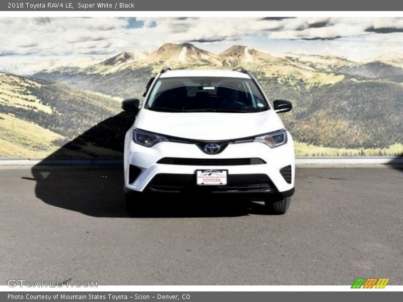 Super White / Black 2018 Toyota RAV4 LE