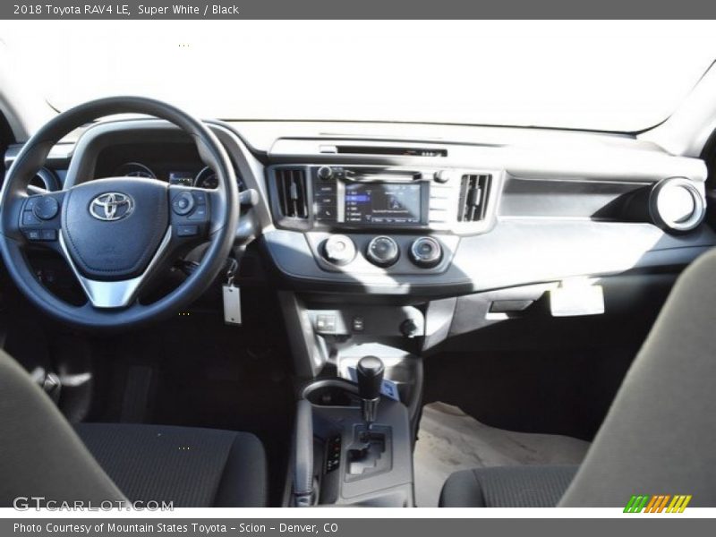 Super White / Black 2018 Toyota RAV4 LE
