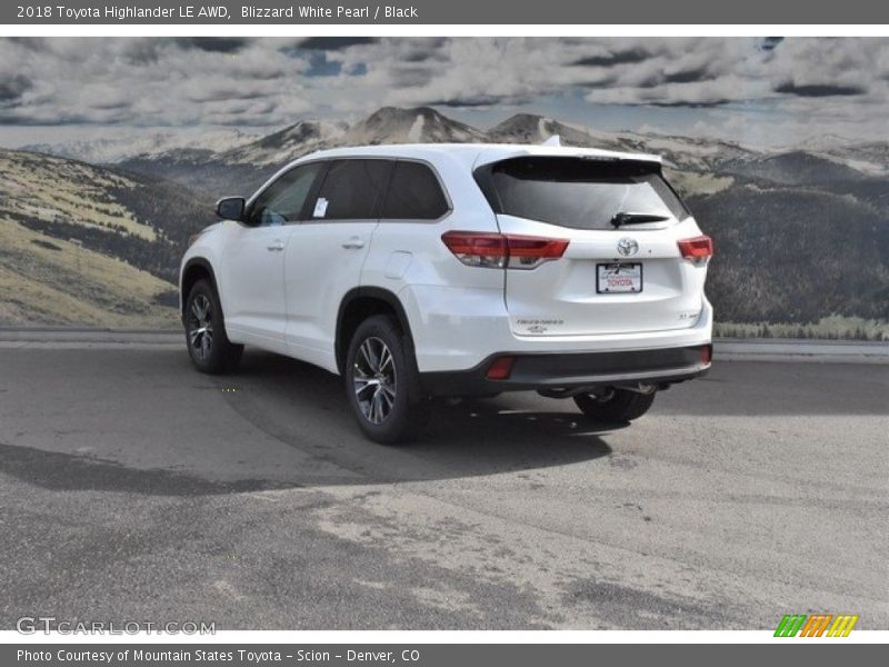 Blizzard White Pearl / Black 2018 Toyota Highlander LE AWD