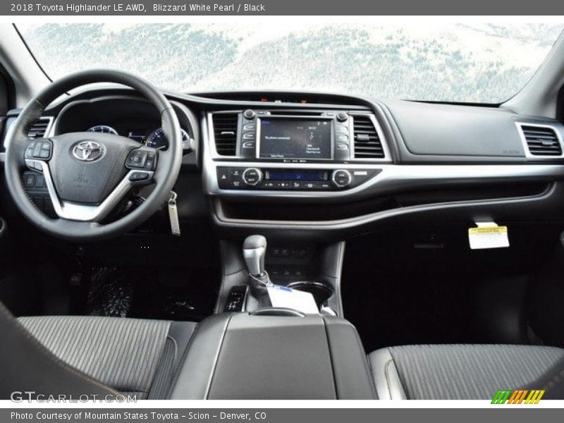 Blizzard White Pearl / Black 2018 Toyota Highlander LE AWD