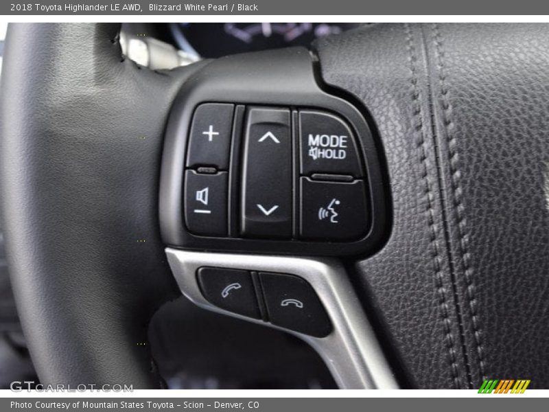 Blizzard White Pearl / Black 2018 Toyota Highlander LE AWD