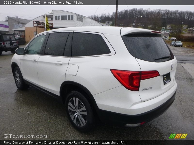 White Diamond Pearl / Beige 2016 Honda Pilot EX AWD