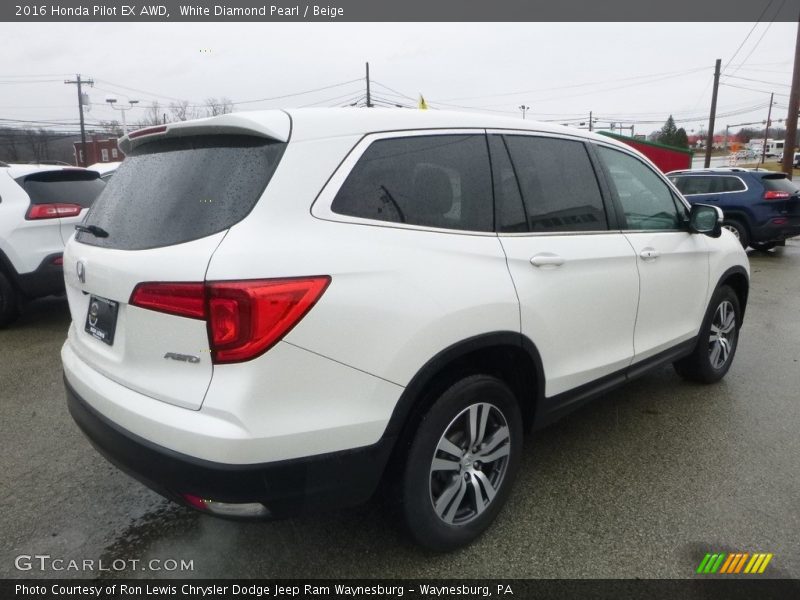 White Diamond Pearl / Beige 2016 Honda Pilot EX AWD