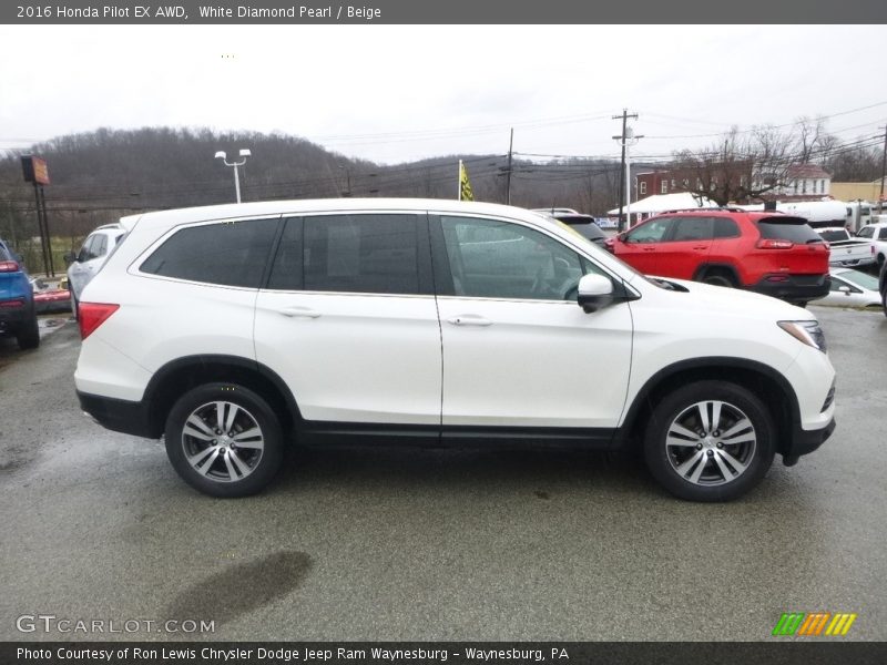 White Diamond Pearl / Beige 2016 Honda Pilot EX AWD