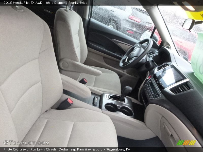 White Diamond Pearl / Beige 2016 Honda Pilot EX AWD