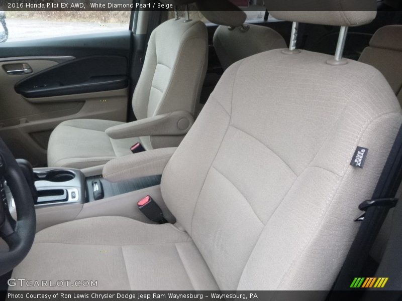 White Diamond Pearl / Beige 2016 Honda Pilot EX AWD