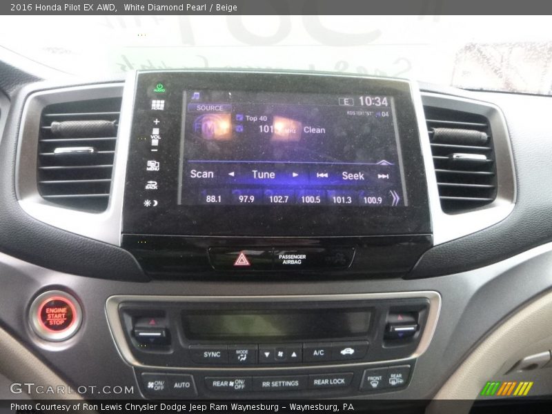 White Diamond Pearl / Beige 2016 Honda Pilot EX AWD