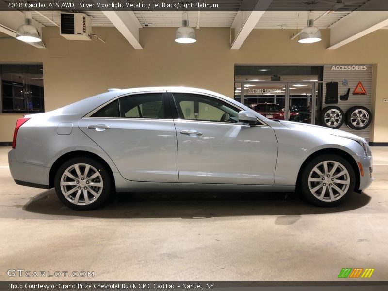Silver Moonlight Metallic / Jet Black/Light Platinum 2018 Cadillac ATS AWD