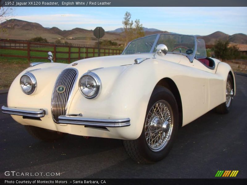 English White / Red Leather 1952 Jaguar XK120 Roadster