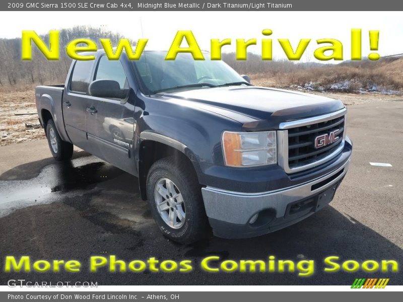 Midnight Blue Metallic / Dark Titanium/Light Titanium 2009 GMC Sierra 1500 SLE Crew Cab 4x4
