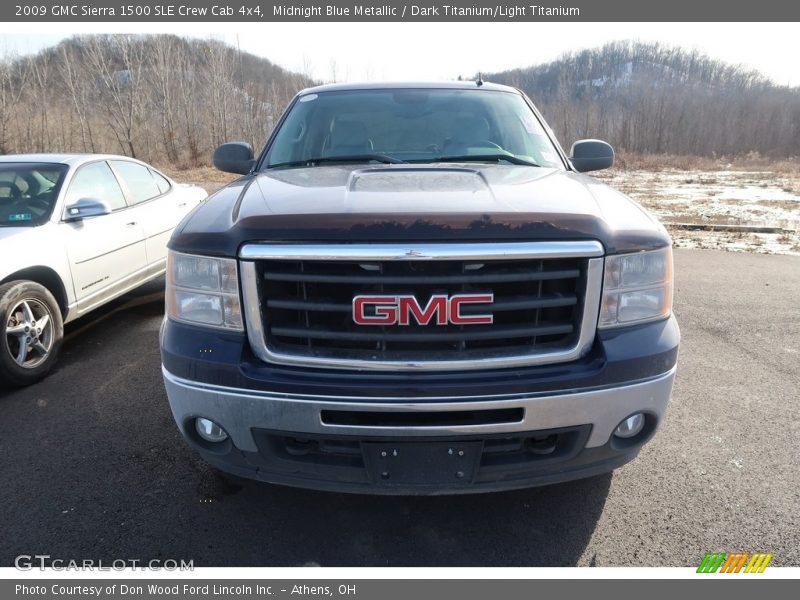 Midnight Blue Metallic / Dark Titanium/Light Titanium 2009 GMC Sierra 1500 SLE Crew Cab 4x4