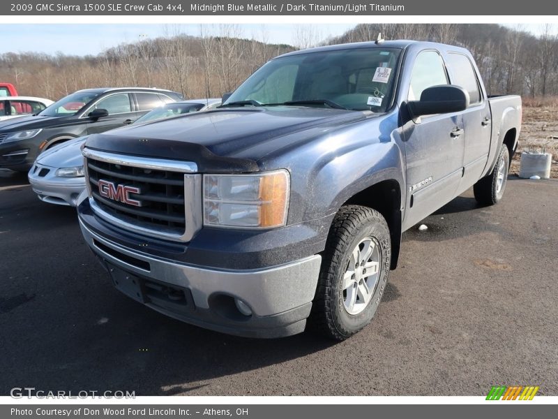 Midnight Blue Metallic / Dark Titanium/Light Titanium 2009 GMC Sierra 1500 SLE Crew Cab 4x4