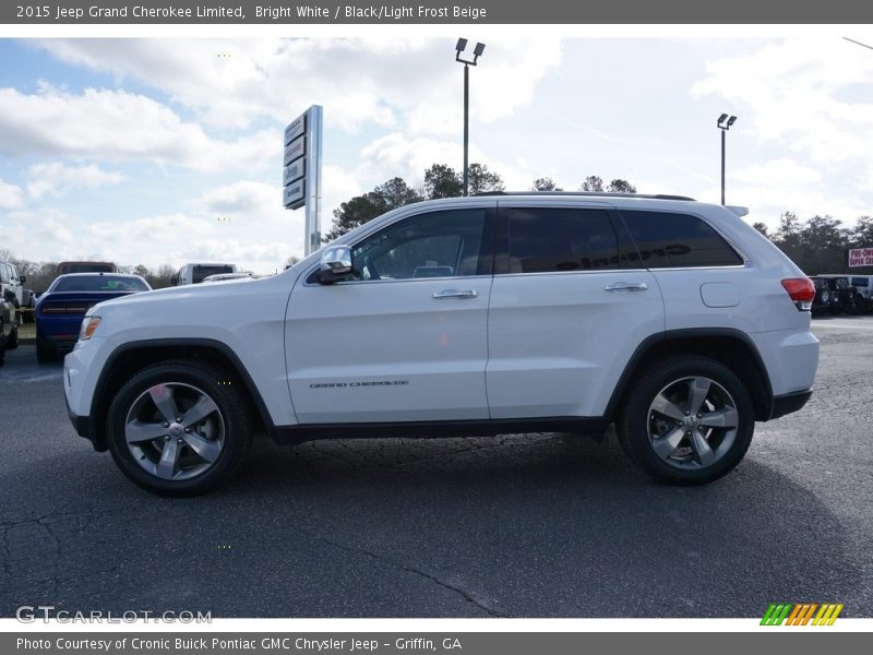 Bright White / Black/Light Frost Beige 2015 Jeep Grand Cherokee Limited