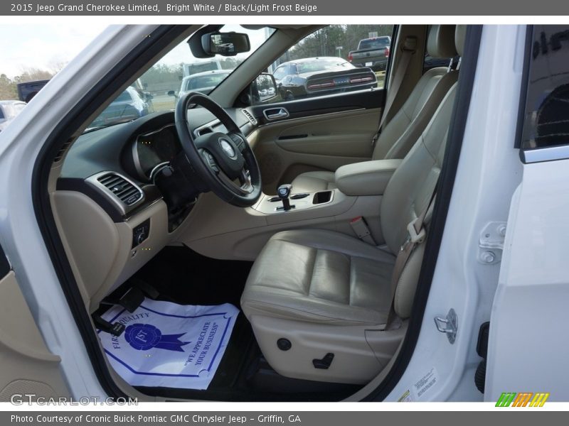 Bright White / Black/Light Frost Beige 2015 Jeep Grand Cherokee Limited
