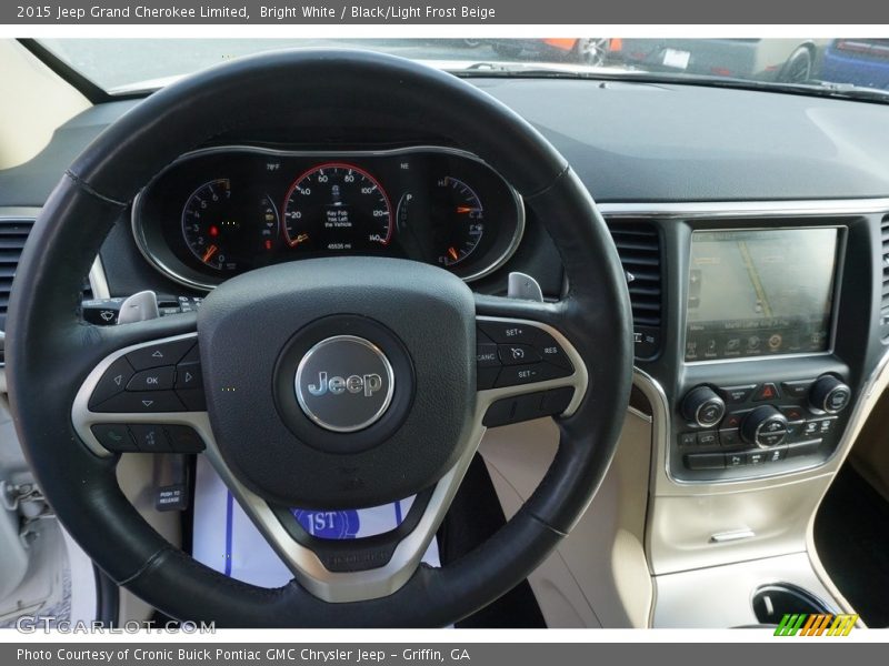 Bright White / Black/Light Frost Beige 2015 Jeep Grand Cherokee Limited