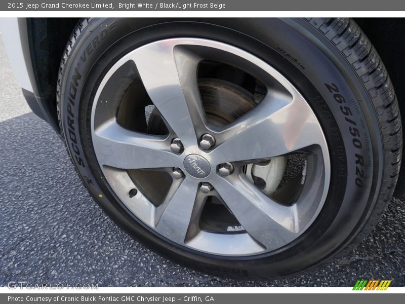 Bright White / Black/Light Frost Beige 2015 Jeep Grand Cherokee Limited