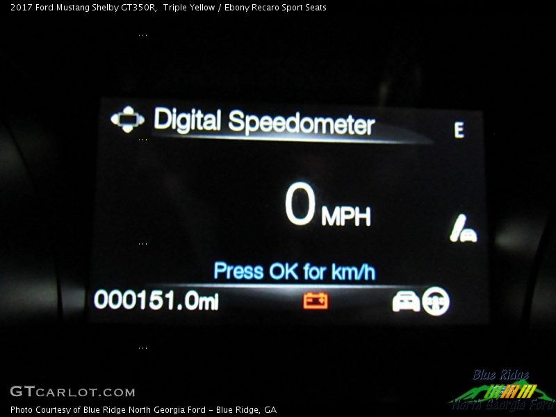 Triple Yellow / Ebony Recaro Sport Seats 2017 Ford Mustang Shelby GT350R