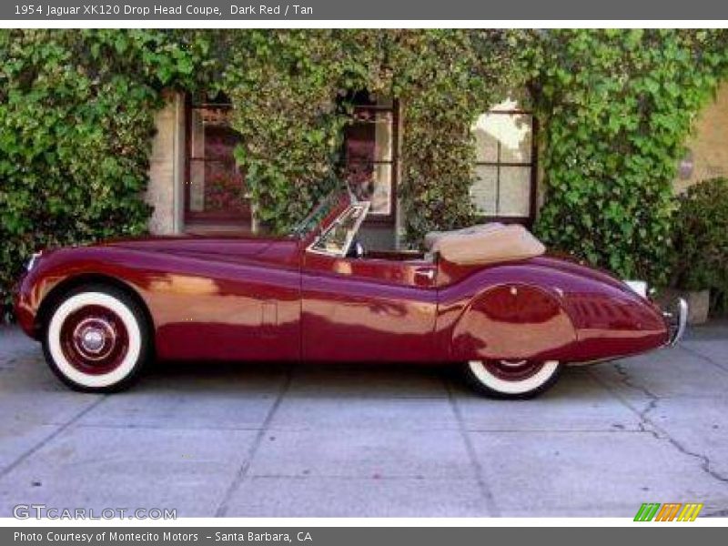 Dark Red / Tan 1954 Jaguar XK120 Drop Head Coupe