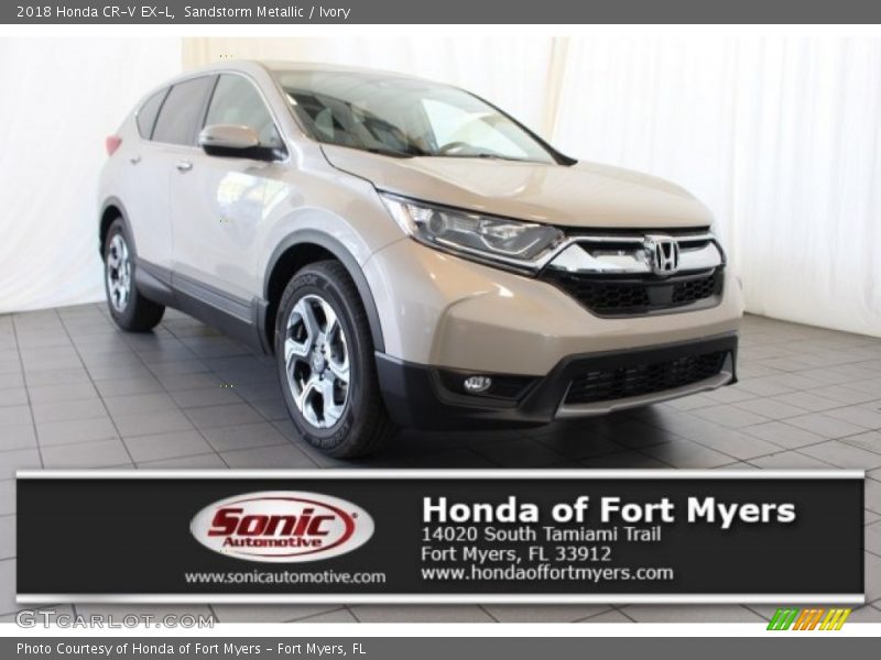 Sandstorm Metallic / Ivory 2018 Honda CR-V EX-L