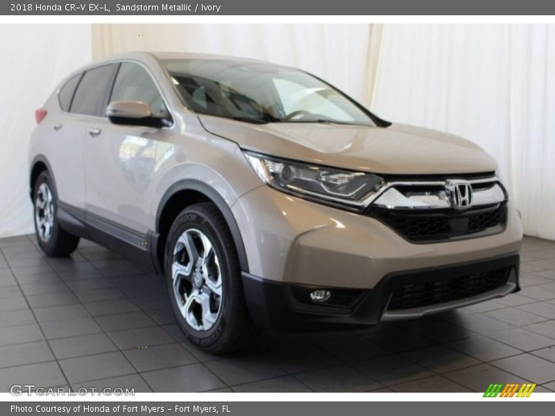 Sandstorm Metallic / Ivory 2018 Honda CR-V EX-L