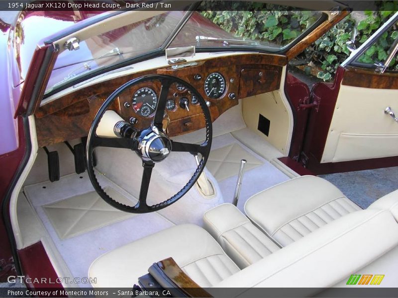 Dark Red / Tan 1954 Jaguar XK120 Drop Head Coupe